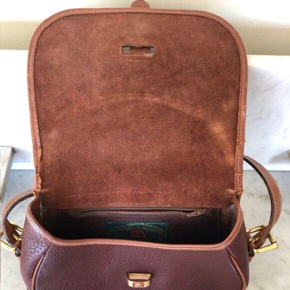 DOONEY & BOURKE Saddlebag Maroon Brown Green Label Shoulder Bag Vintage … - Picture 9 of 17